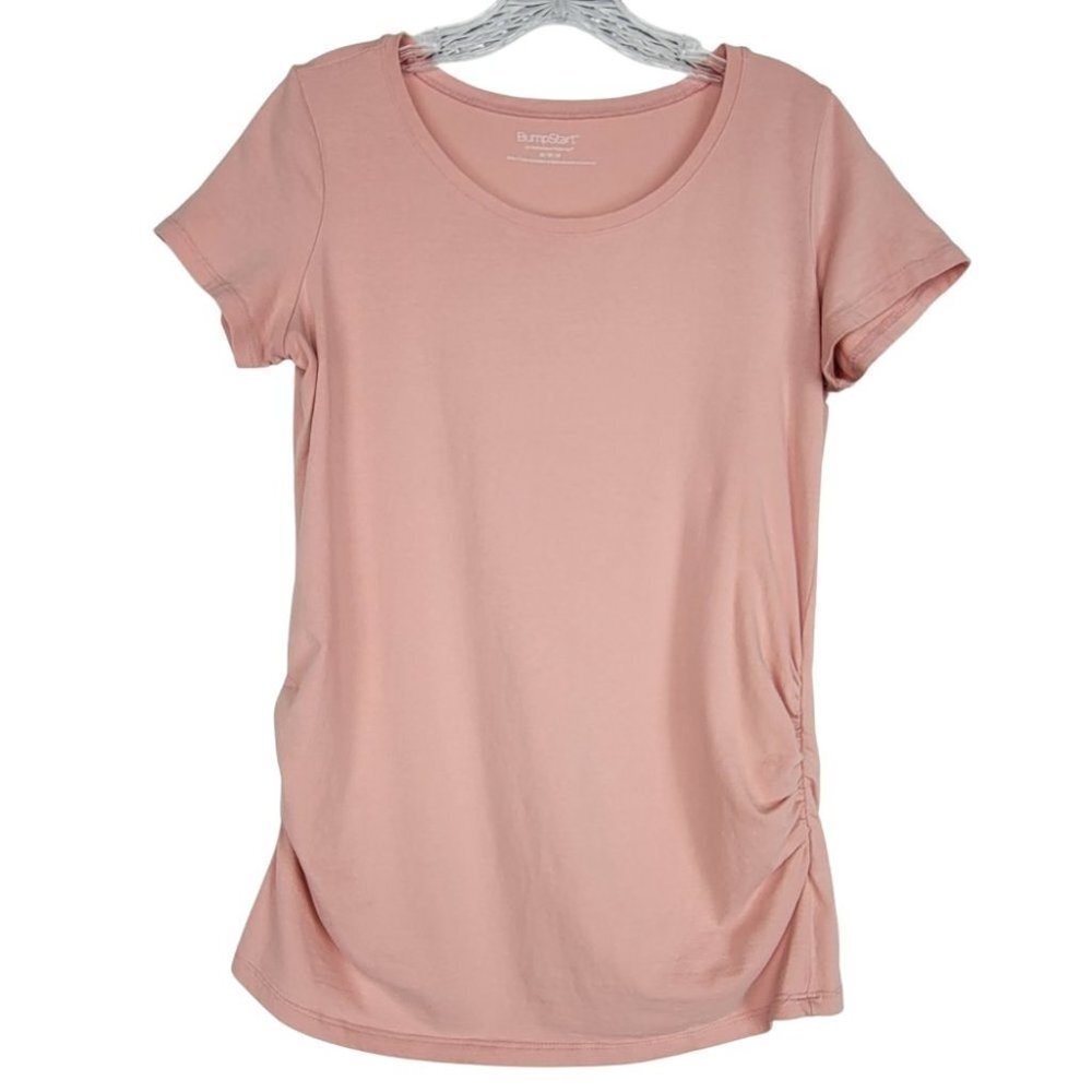 Bump Start Maternity T Shirt Womens Size Medium Pink Short Sleeve Tee Stretch